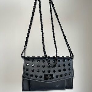 Steve Madden Black Studded Chain Crossbody Bag